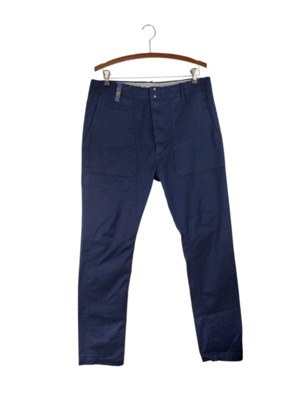 Diesel Chi-Work Pants Navy Blue Button Fly Square Pocket Sailor Stud Mens 32x32